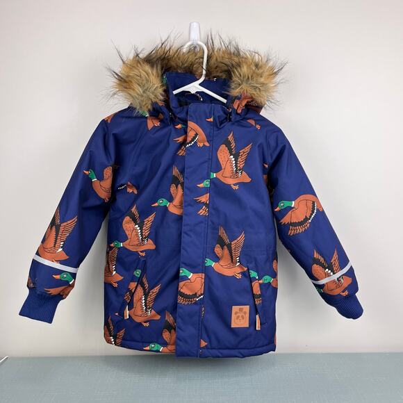 Mini Rodini K2 Wild Duck Padded Parka Winter Coat Navy 128-134 cm 7-9 - Picture 1 of 15